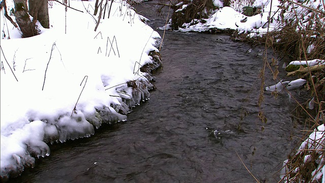 北海道冬天的河流视频下载