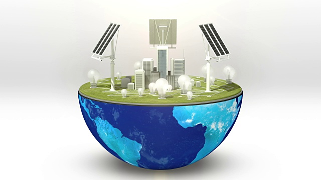 地球改变太阳能板，环保能源2。视频下载