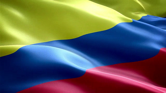 哥伦比亚国旗。(新的浪涌和照明效果)视频下载