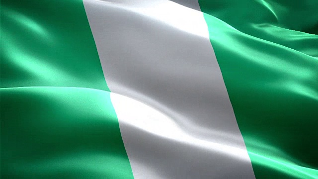 尼日利亚国旗。(新的浪涌和照明效果)视频下载