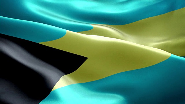 巴哈马联邦国旗。(新的浪涌和照明效果)视频下载