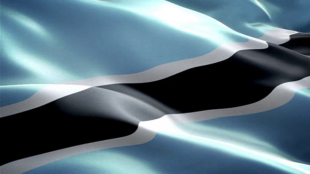 博茨瓦纳共和国国旗。(新的浪涌和照明效果)视频素材
