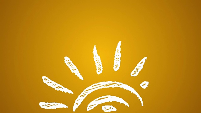 图标太阳是否用粉笔画，手绘4K动画视频素材