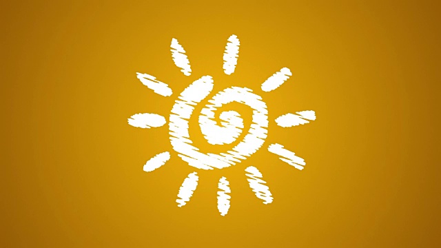 图标太阳是否用粉笔画，手绘4K动画视频素材