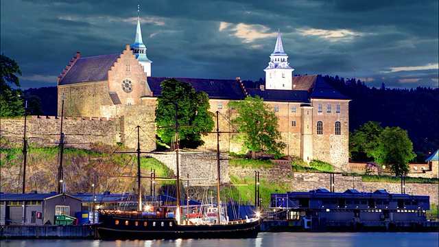 挪威奥斯陆的Akershus城堡视频素材