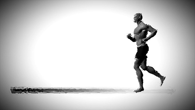 肌肉男跑步图形风格的动画视频下载