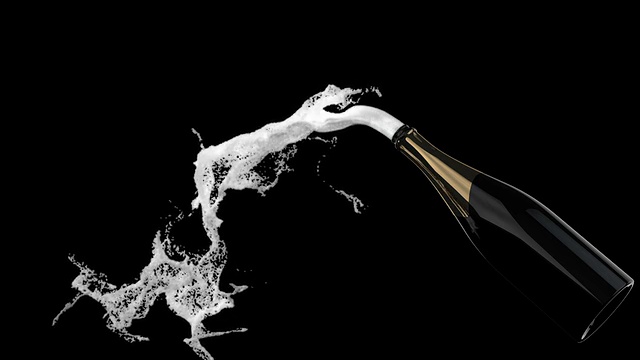 新年的香槟，慢镜头视频下载