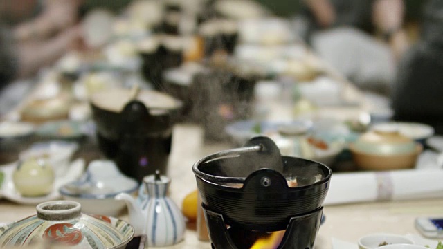 日本传统的晚餐视频素材