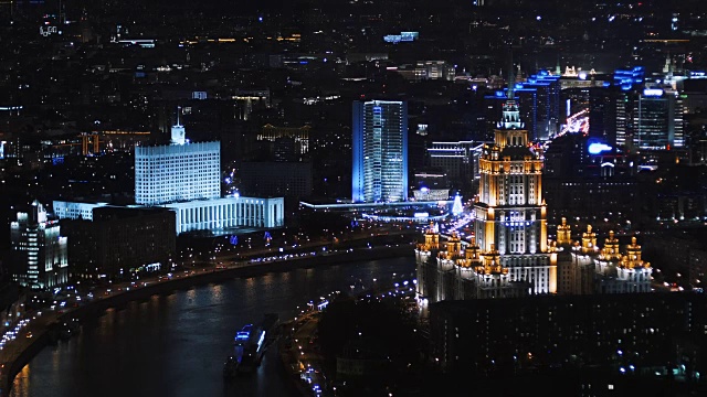 夜晚的莫斯科河视频下载