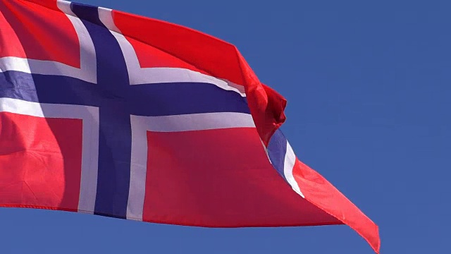 挪威国旗的特写视频素材