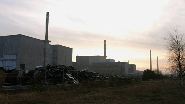 日落时的德国Lubmin核电站视频下载