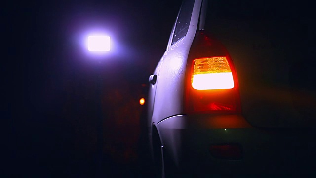 夜晚的信号灯变成美丽的车城，彰显道路安全视频下载