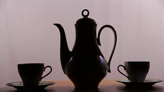 茶具放在桌子上视频素材