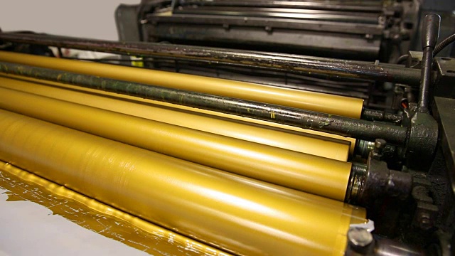 金墨印刷机滚筒是胶印行业的传统机器视频下载