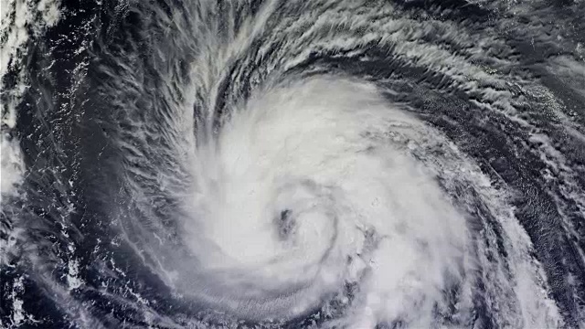 海面上的飓风，卫星图像。视频下载