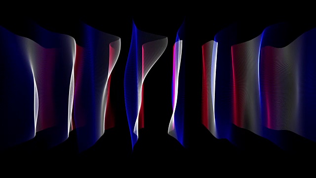 精彩的法国彩色波浪旗运动事件动画，循环高清视频素材