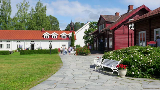 哈德兰中心广场，挪威小镇景观视频素材