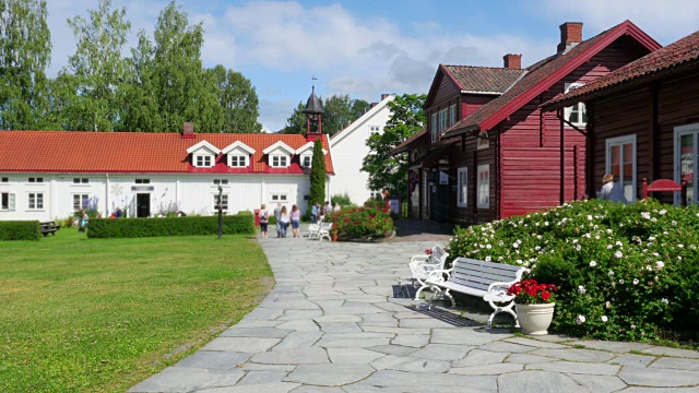 哈德兰中心广场，挪威小镇景观视频素材