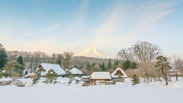 4K时间间隔日出大野Hakkai与富士山，日本视频下载