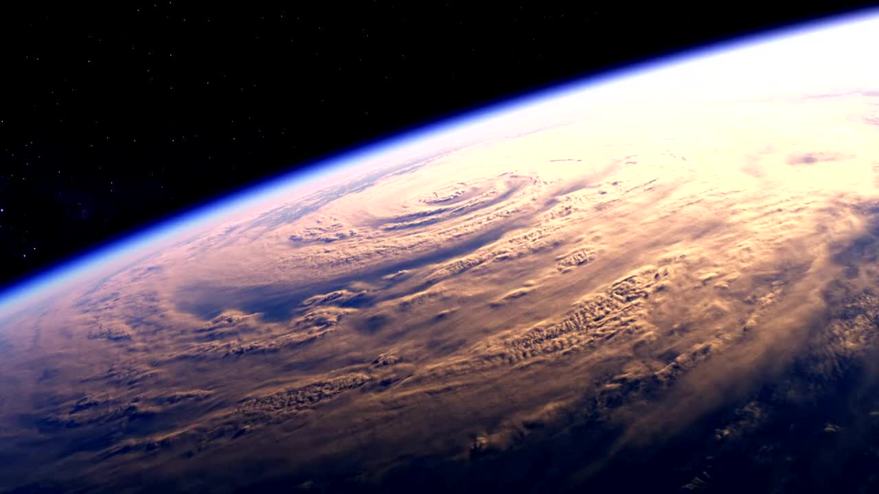 空间站在地球上空的飞行视频素材