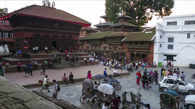 尼泊尔加德满都杜巴广场日落时光流逝视频下载