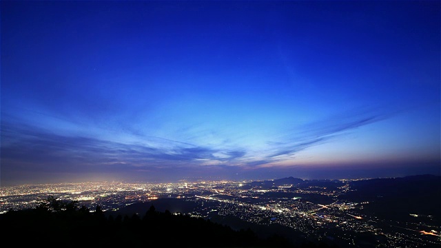 美丽的日落在福冈，日本。4k延时视频素材