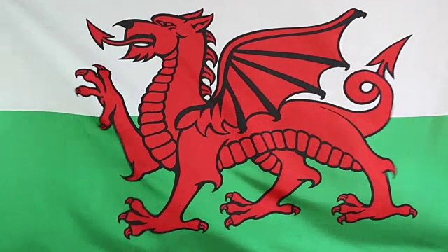 移动的威尔士国旗视频下载