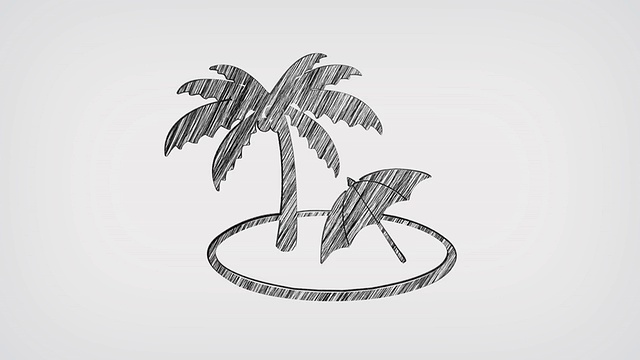 热带岛屿白板定格风格动画视频下载