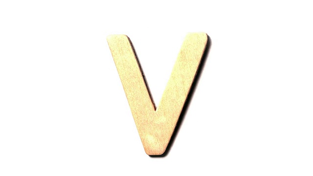 字母v在白色背景上升起视频下载