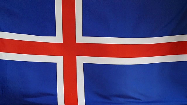 慢动作真实的纺织品国旗冰岛视频素材