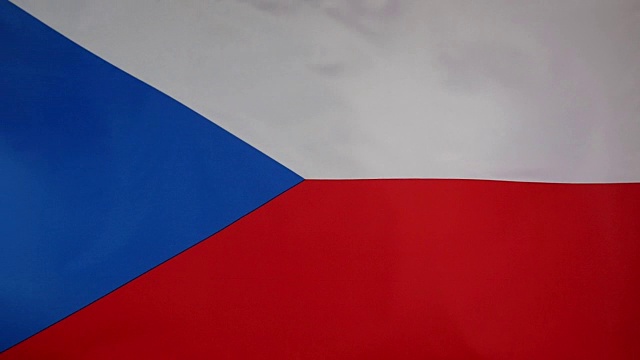 捷克共和国的慢动作真实纺织品国旗视频下载