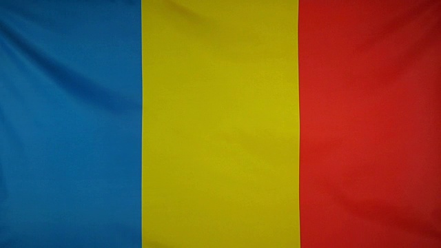 慢动作真实纺织国旗罗马尼亚视频素材