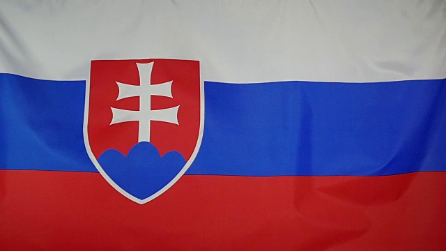慢动作真实纺织斯洛伐克国旗视频下载