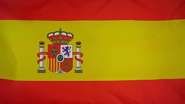 慢动作真实的纺织品西班牙国旗视频下载