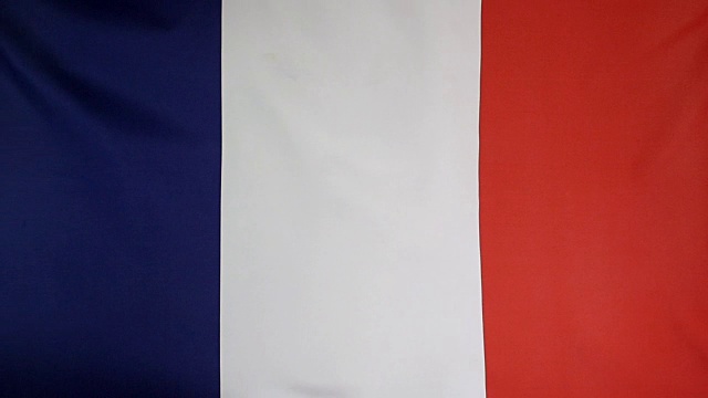慢动作真正的纺织品法国国旗视频素材