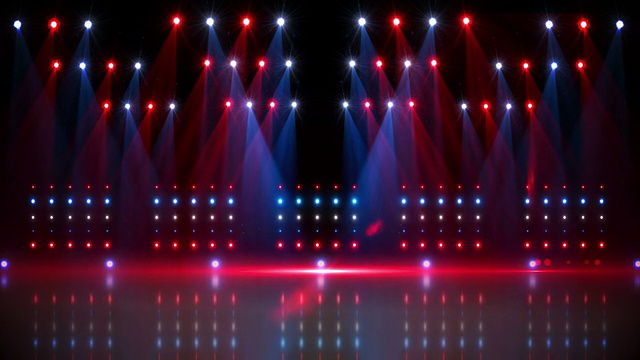 红蓝聚光灯下的舞台视频下载