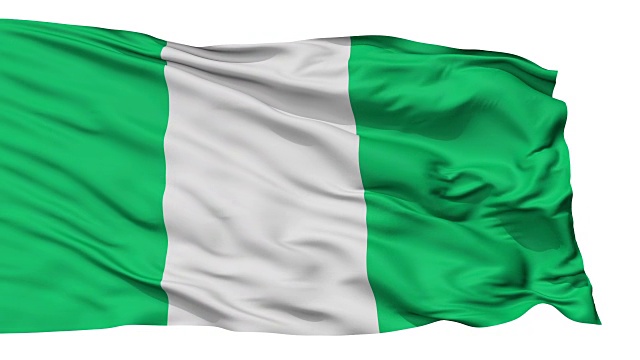 孤立飘扬的尼日利亚国旗视频下载