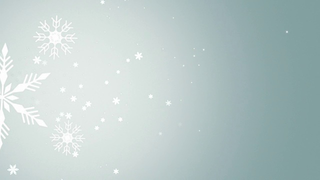 动画圣诞雪花在冬天视频素材