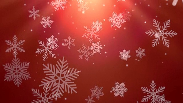 动画飘落的圣诞雪花在冬天视频素材