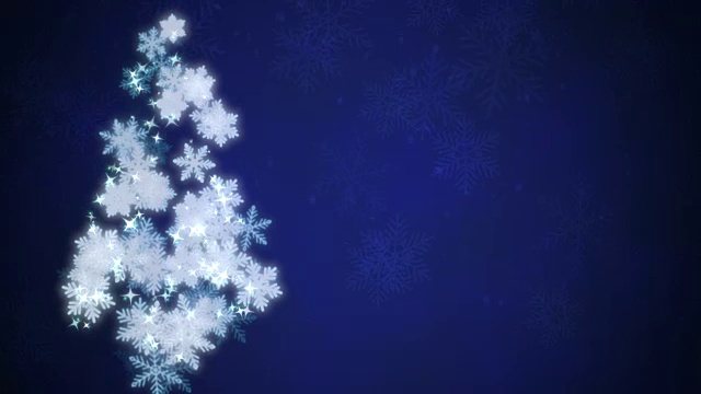动画圣诞树上的蓝色视频素材