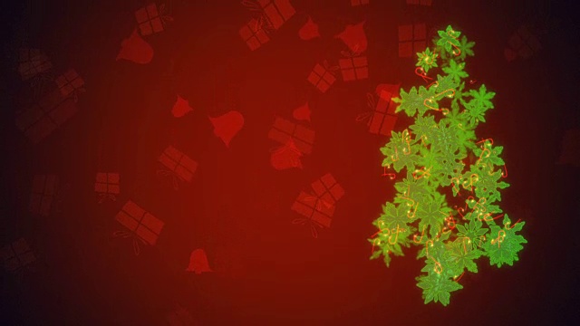 动画圣诞树上的红色视频素材