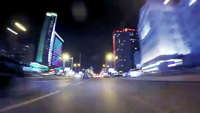 快城驾驶夜路1pov视频素材