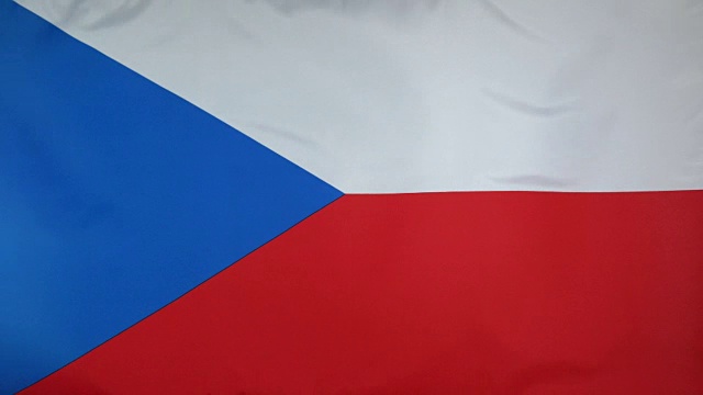 捷克共和国国旗真正的织物近距离视频素材