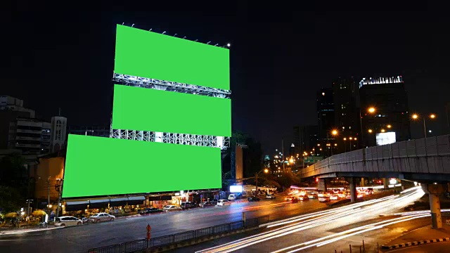 空白广告广告牌绿屏，用于广告，延时。视频素材