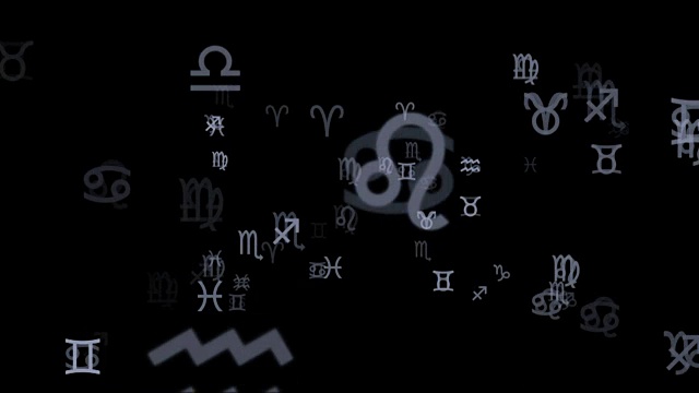 在黑色背景下运行的所有十二宫符号视频下载