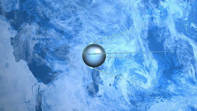 人造卫星飞过地球表面视频素材