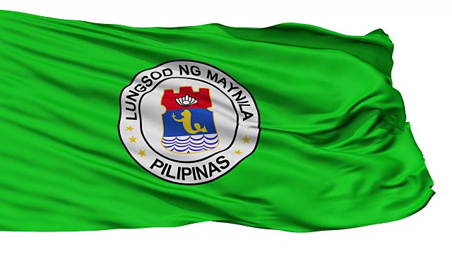 马尼拉市孤立飘扬的旗帜视频下载