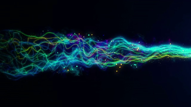 彩色能量粒子流的三维动画视频下载