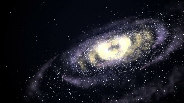 明亮的银河在开放空间中旋转，循环视频下载