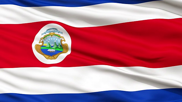 近距离挥舞哥斯达黎加国旗视频下载
